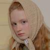 mellotory 100% cashmere crochet shawl muffler (beige)