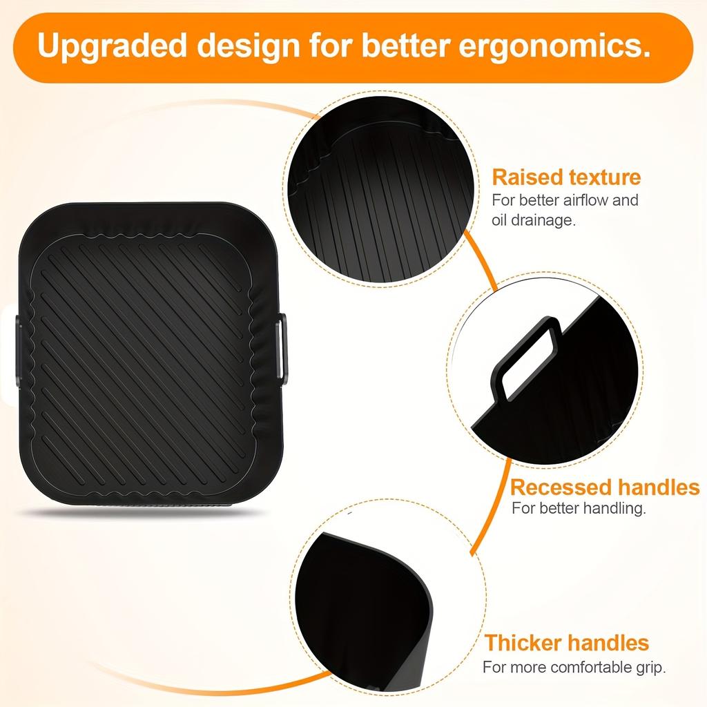 2pcs Silicone Baking Trays for Air Fryer Suitable for Philips-Na350-3000 Size Silicone Baking Tray Modelswith Non-Stick Surface