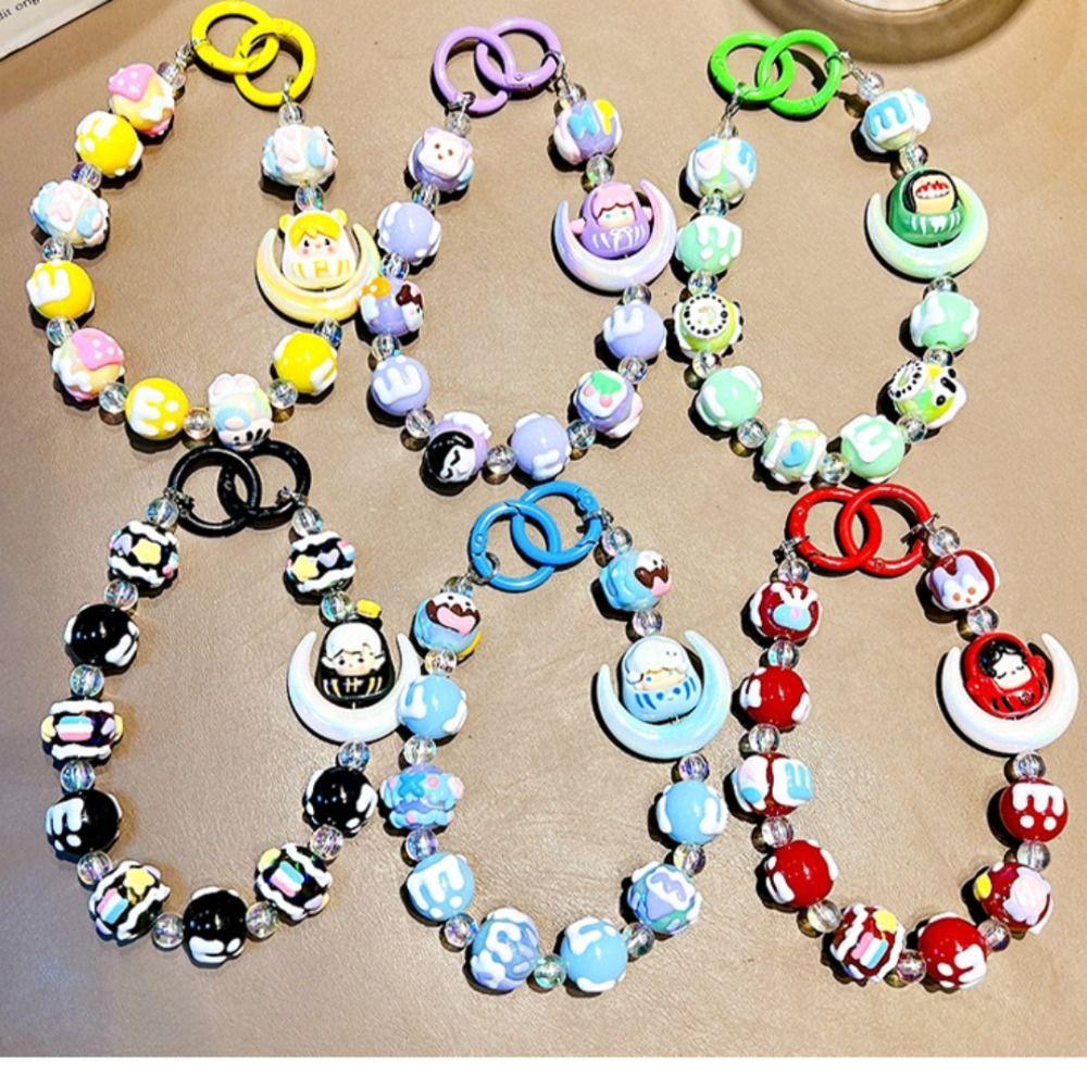 Moon Bag Pendant Keychain Colorful Phone Lanyard Trendy Mobile Phone Strap