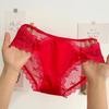 Silk Women's Red Zodiac Year Underwear Women's Lace Mid Waist Sexy Women's Triangle Panties