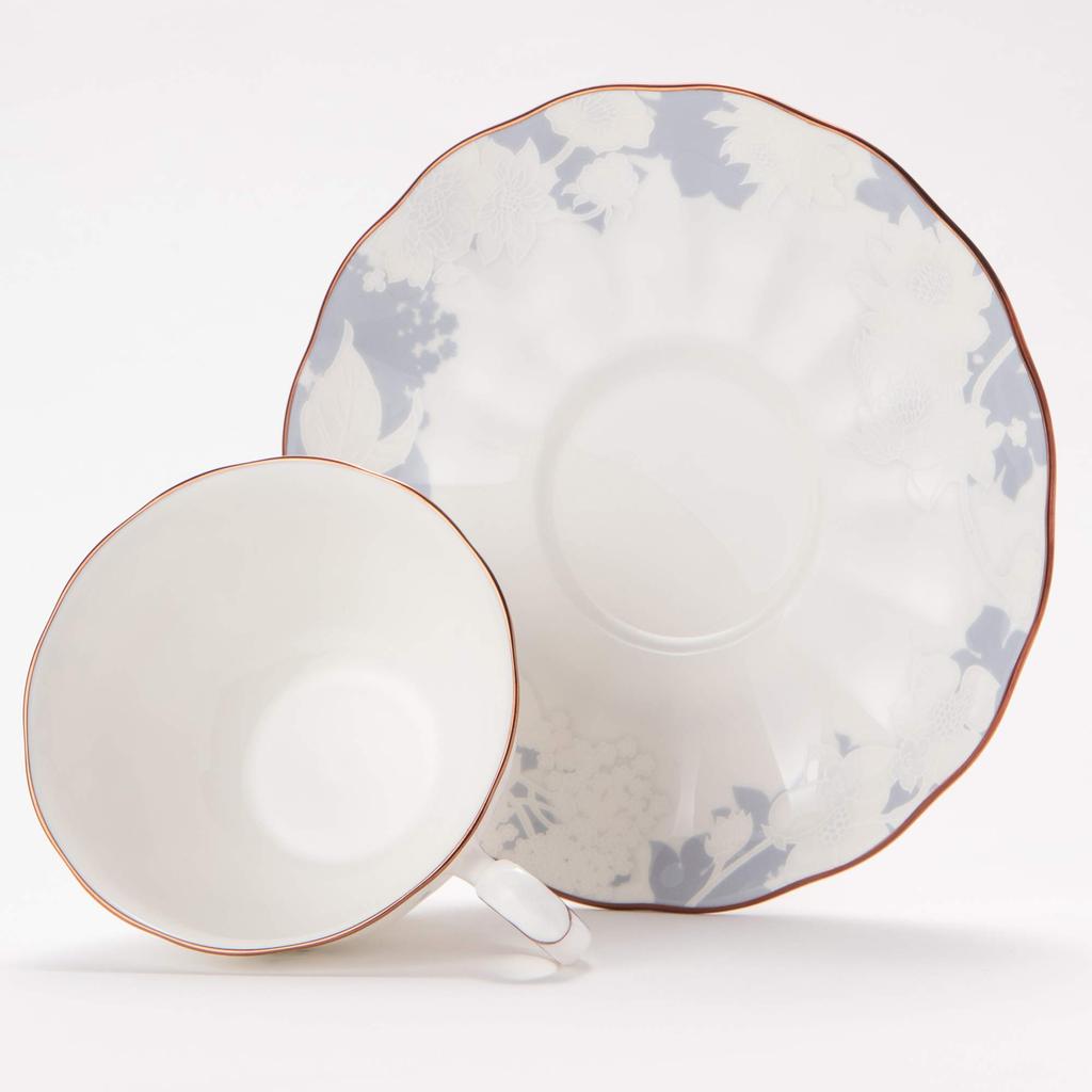 NARUMI чашка и блюдце Rose Blanche набор для свадебного подарка с цветочным рисунком, 210 куб. см, синий, 2, узор, стильный, милый, элегантный, подарок, подарок, чай, кофе,