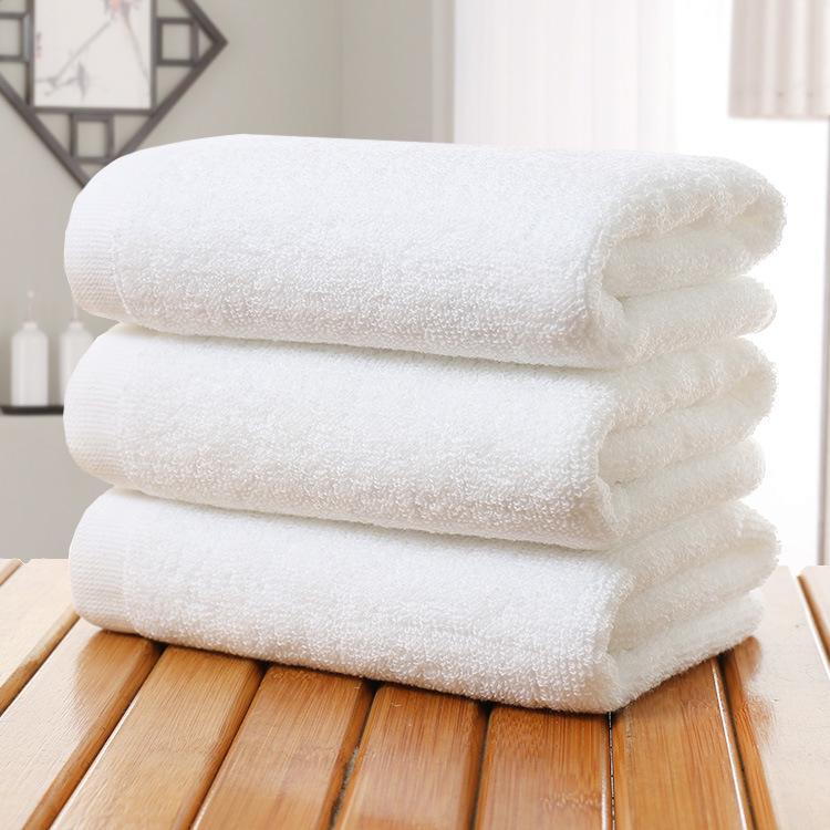 21-Strand Thickened Pure Cotton White Towel for Hotel, B&B, Bathing, Salon - Absorbent Face Towel