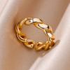 Кольца из нержавеющей стали для женщин с золотым покрытием, регулируемые парные кольца, новинка в аксессуарах, эстетичные, водонепроницаемые, с цирконом, anillos mujer