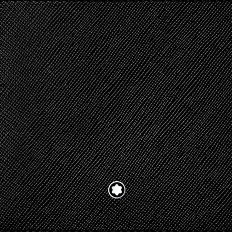 Montblanc Artisan Series 6 Card Slots 2 Bill Compartments 4 Insert Pockets Grain Leather Card Holder Wallet Men Wallet Black MB113209