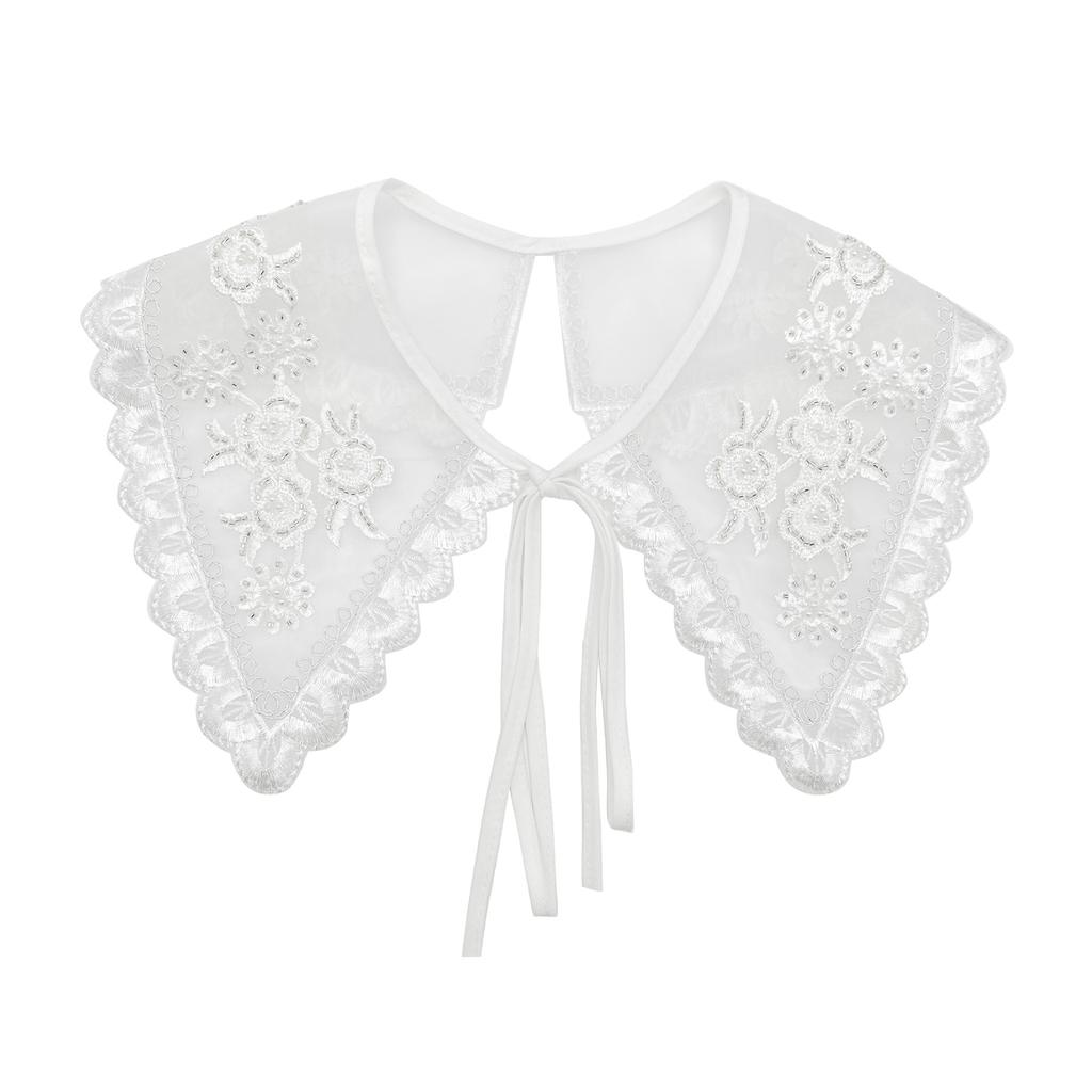 Four Seasons Shawl Milk Silk Chiffon Water Soluble Embroidery False Collar Lace Collar