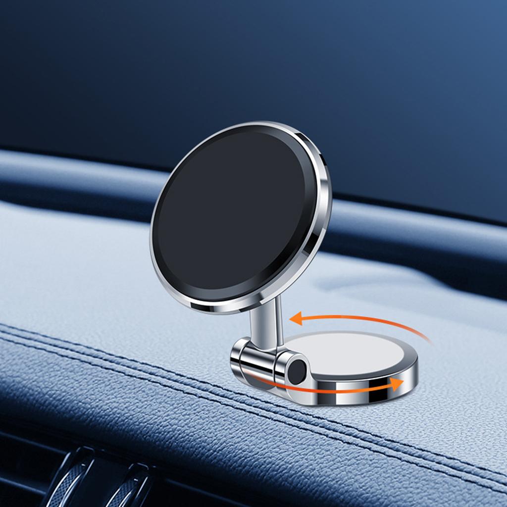 Magnetic Phone Holder for Car 10 Strong-Magnets Metal Folding Magnetic Car Phone Holder 360°Rotation Universal Dashboard