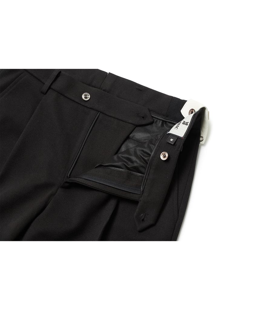 Mondiag Men'S Single-Pleat Herringbone Pants (Black)