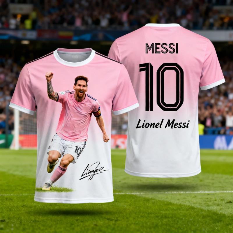 Футболка мужская Messi Superstar с 3D-принтом, спортивная, быстросохнущая, дышащая, для улицы, уличного стиля, командных тренировок, одежда для родителей и детей