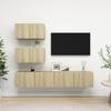 VidaXL TV Stand Set, 4 Pcs, Sonoma Oak Particleboard