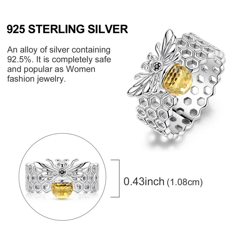 Original Rings 925 Silver Simple Sparkling Heart Bow Dragon Firefly Star Moon Ring for Women Girls Wedding Jewelry Gift