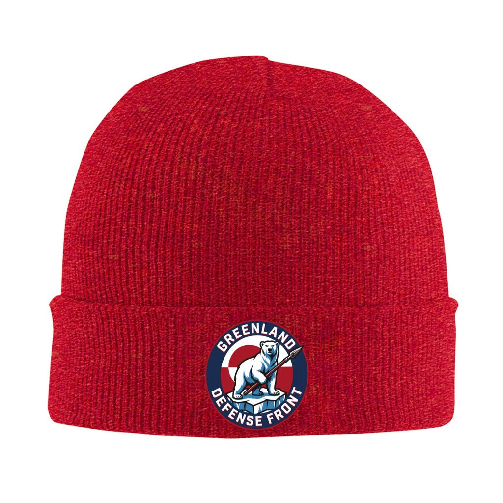 Greenland Defense Front Knit Hat  Beanie Hats Kpop Thermal Elastic Adult Unisex Bonnet Hats Spring Graphic Cute Caps Gift