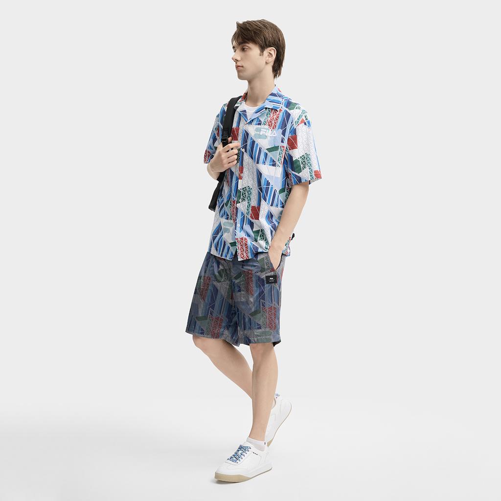 Fila X PENGPIDUZHONGXINLIANMING Рубашка Мужская с принтом по всей поверхности F11M438402FZA