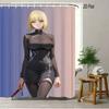 2D плотная шторка для душа с принтом Наруто Аниме Чиби Наруто Узумаки сидит на камне в лесу, водонепроницаемая, для декора ванной комнаты