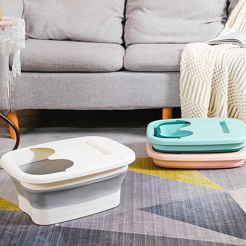 Складное ведро для замачивания ног, бытовая ванночка для ног, общежитие, массаж, здоровье, пластиковая ванночка для ног, переносная, утолщенная ванночка для ног