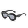 Y2K Sunglasses, Warm-Colored Wrapped Glasses, Integrated Large-Frame Sunglasses For Women