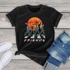 Friends Horror Halloween T Shirt Women Clothing Cotton Tee Top Halloween Graphic Female T Shirt Oversized Girl Unisex Streetwear