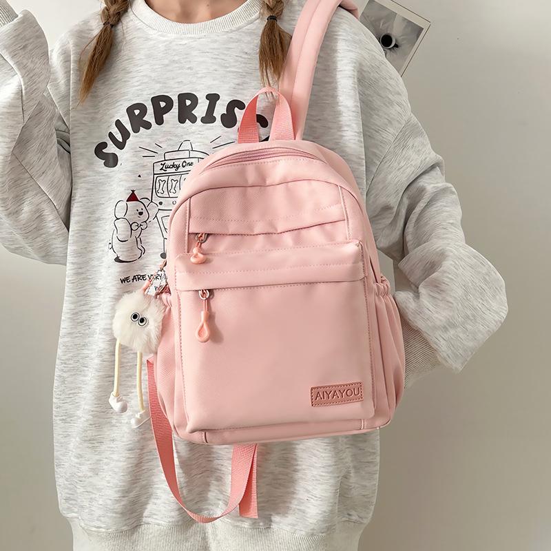 Повседневный кампус однотонный школьный рюкзак для старшеклассника новый маленький свежий нейлоновый дорожный рюкзак для улицы