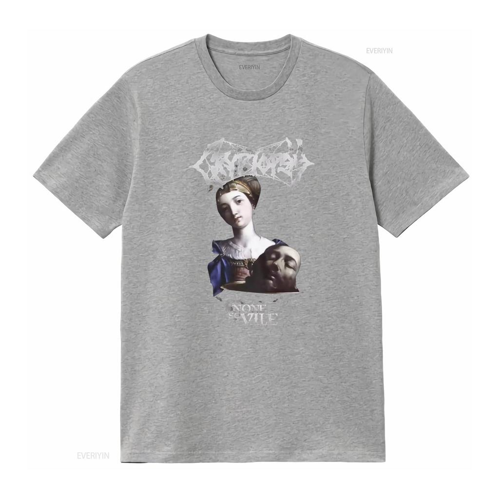 Mens Cryptopsy None So Vile Gothic Art Print T Shirt X Large Black vintage Washed designer clothes Versatile streetwear Unisex