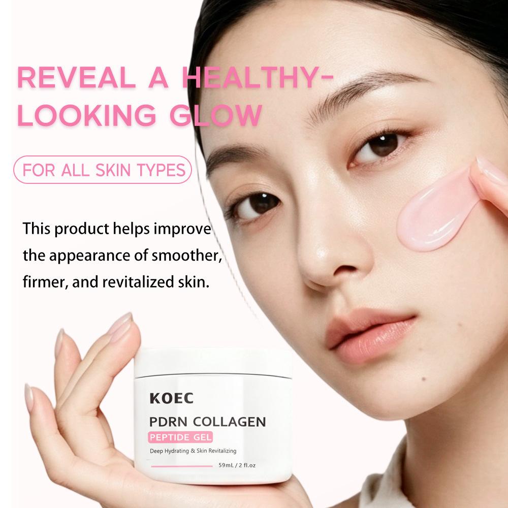 KOEC PDRN Jelly Peptide Gel Salmon Collagen Peptide Face Cream, Anti-Wrinkle Moisturizing Repair 50ml