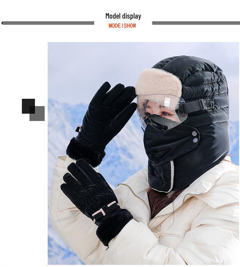 Зимняя толстая теплая шапка Lei Feng с защитой ушей для мужчин и женщин - Кепка для катания на лыжах и велосипеде