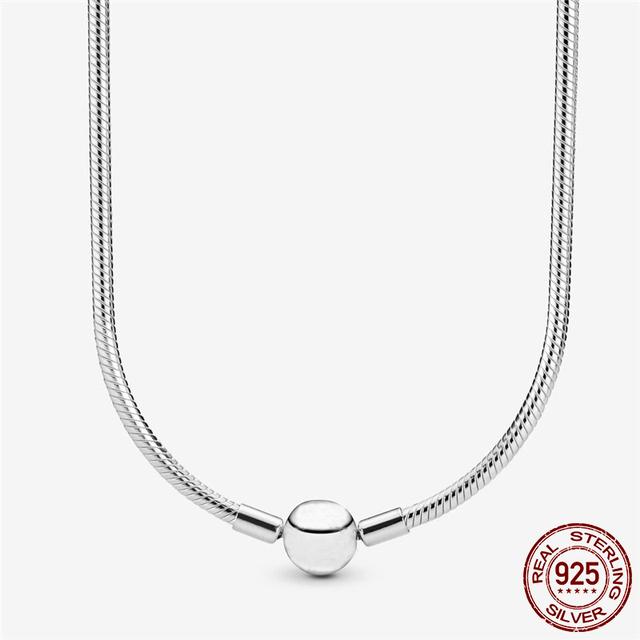 2022 Original 925 Sterling Silver Necklace Fit Original Charm Fashion Infinity Knot 50CM for Women Jewelry Gift