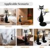 Cat Candle Holder For Pillar Candle Led Flameless Candles, Retro Rustic Home Metal Cat Decor Candlestick For Centerpiece, Dining Table
