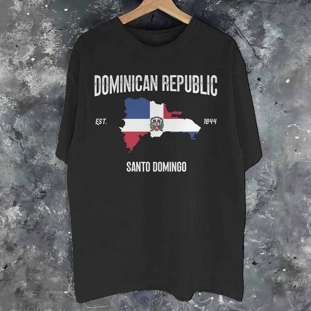Unisex Women Graphic Print Dominican Republic Tee T Shirt Pure Cotton Tshirts Clothes