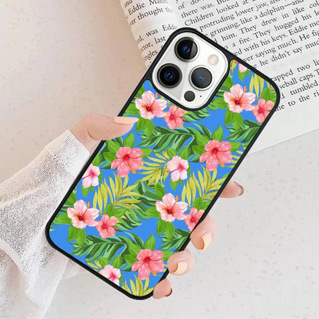 Тропический узор Алоха с Гибискусом Чехол для Телефона для iPhone 17 Air 16 15 11 13 14 Pro Max 12 Plus Max Fundas