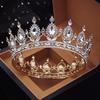 Барокко Черный Кристалл Свадебная Корона Украшения Для Волос Свадебный Головной Убор Королева Невесты Диадемы Круглая Диадема Для Партии Головные Украшения