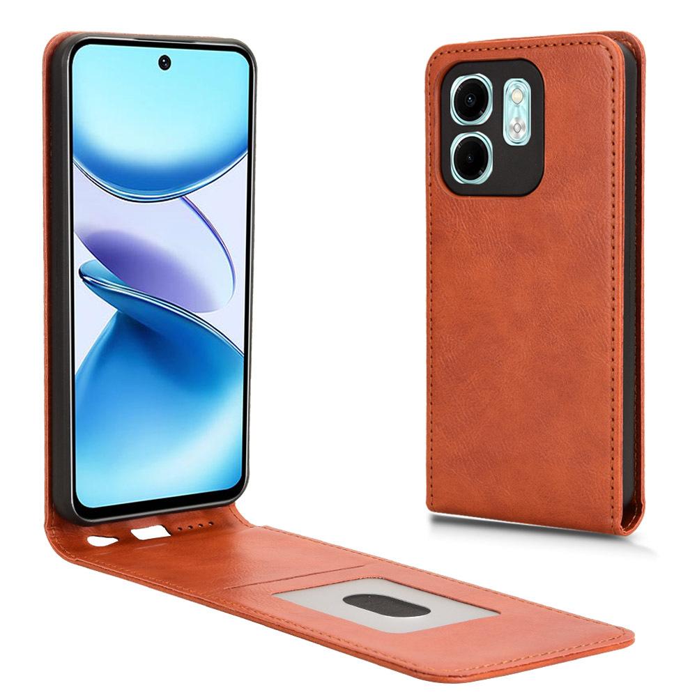 Leather Flip Cases For Infinix Hot 50i / Smart 9 Up And Down Flip Cover PU Leather Durable Protective Cover