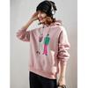 Bailuyu Women's Cartoon Embroidered Fleece Hoodie