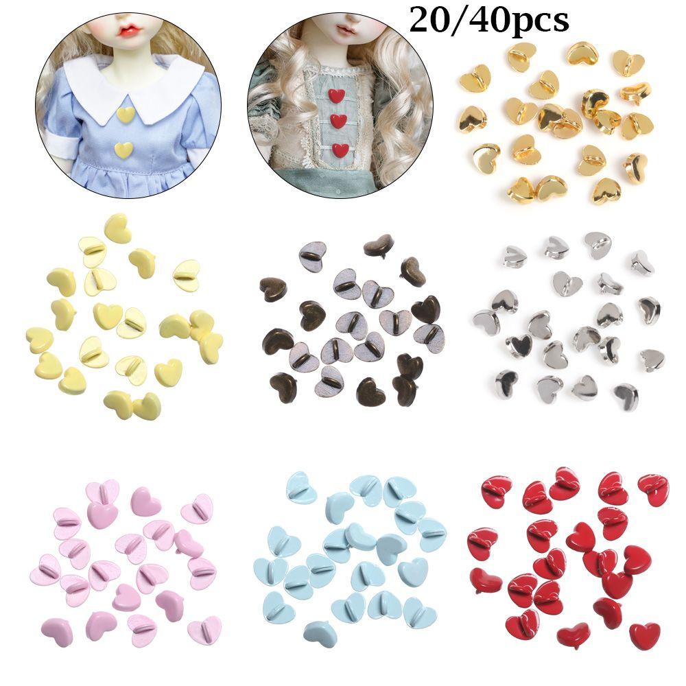 Craft Heart Pattern Decoration Mini Buttons DIY Doll Clothes Metal Buckles Clothing Sewing Buckle