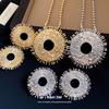 Crystal Round Pendant Necklace Retro Elegant Clavicle Neck Jewelry
