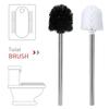 Replaceable Brush Head for Stainless Steel Toilet Brush with Chrome Handle
