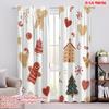 2pcs,2D Plane Printing Popular Curtains Christmas Cookies And Hot Chocolate (2) Versatile Polyester Fabric (without Rod) Outdoor