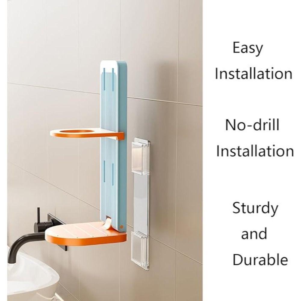 Adjustable Bathroom Storage Rack Wall Mounted Body Wash Storage Rack Portable Shower Rack