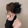 Large Summer Lace Edge Bow Claw Clip Hair Accessory for Women - Multi-Layer Feather Design
