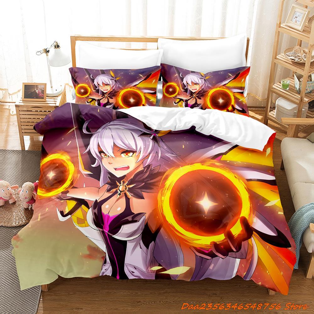 Постельное белье Honkai Impact 3 Мультяшный Аниме Трехсекционный Комплект Взрослый Детская Спальня Пододеяльники 3D Каваи Девочка Милая Женская Постельное Белье