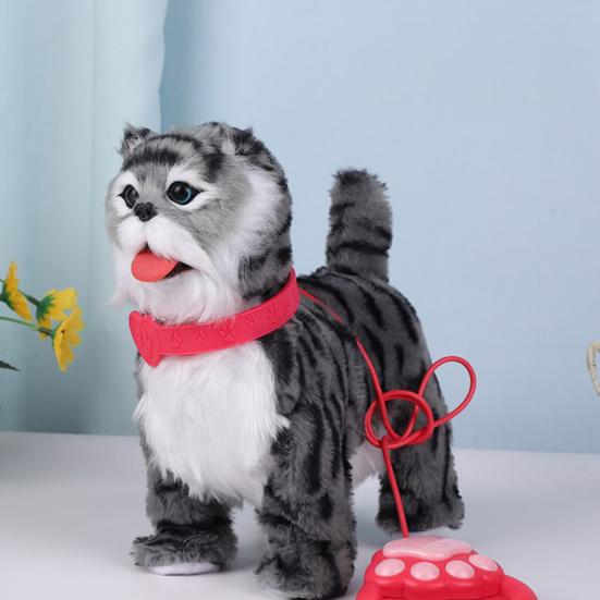 Yousheng Electric Plush Dog Toy with Leash Licking Tongue Walking Puppy Plushie with Touch Sensing Lifelike Sounds Toddlers Interactive Simulation