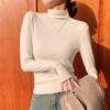 Women's Solid Color Solid Color Semi High Neck Slim Fit Base Shirt With Long Sleeve Tight T-shirt