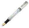 Xezo Maestro Fountain Fine White Chrome Limited Serial Numbered Pen, Nib, Mother-of-pearl, Plated, Handmade, Edition,