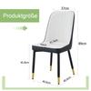 Set of 2 Dining Chairs, Modern PU Leather Chairs with Black Metal Legs, Black White Design for Dining Room Kitchen