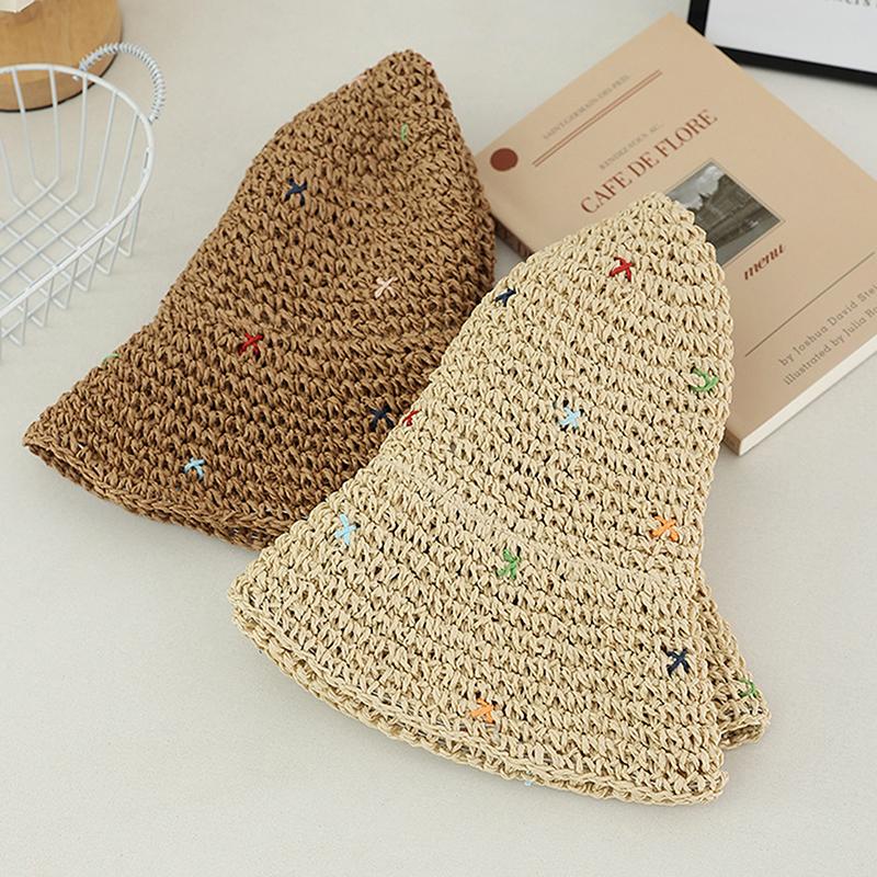 Соломенная шляпа рыбака с волнистым краем и большим карнизом в стиле Insta, женская летняя плетеная шляпа из соломы Love, праздничный пляжный дышащий солнцезащитный козырек