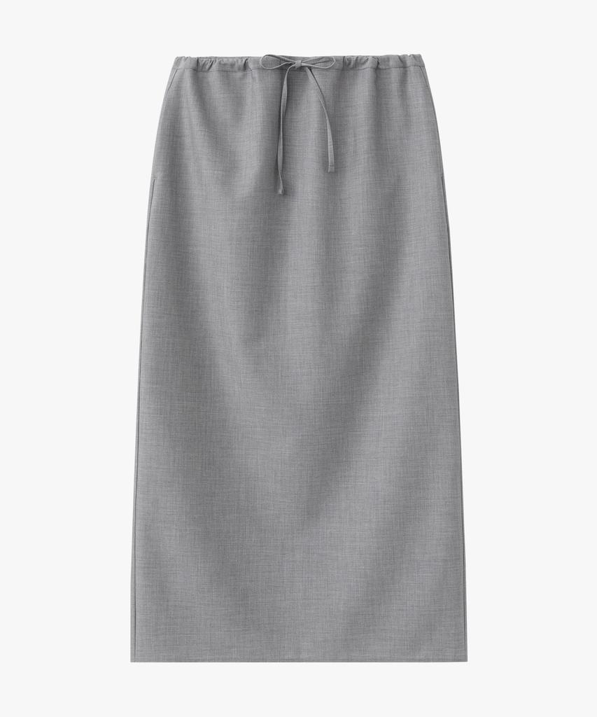 Suare Woman Wool Cotton String Skirt Grey