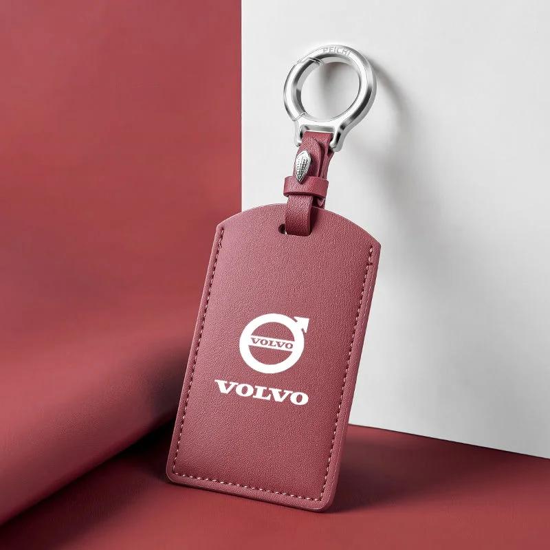 Кожаный чехол-кошелек для умной NFC-карты-ключа автомобиля, сумка для ключей, держатель-оболочка для Volvo EM90 EX30 2024 Polestar, аксессуары для защиты автомобильного ключа