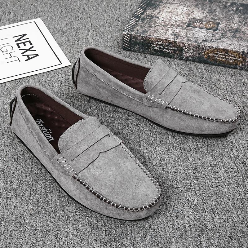 Модные зимние мужские лоферы из мягкой замши с плюшевой подкладкой, теплые, мужские повседневные туфли, мокасины, слипоны, плоская подошва, мужские деловые туфли, модные мужские туфли для вождения
