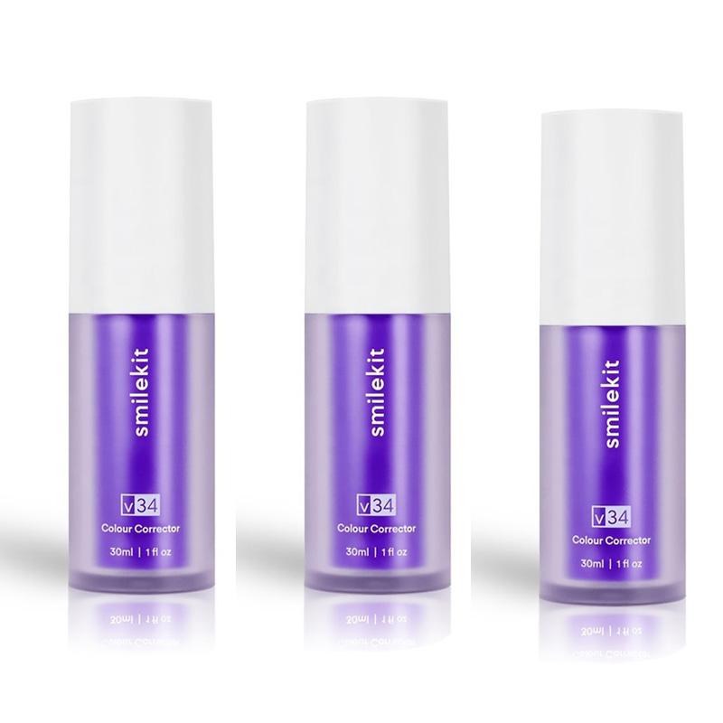 Зубная паста V34, корректор фиолетового цвета, зубная паста для зубов, белая, 30 мл, осветляющая зубная паста для ухода за зубами, чтобы уменьшить пожелтение