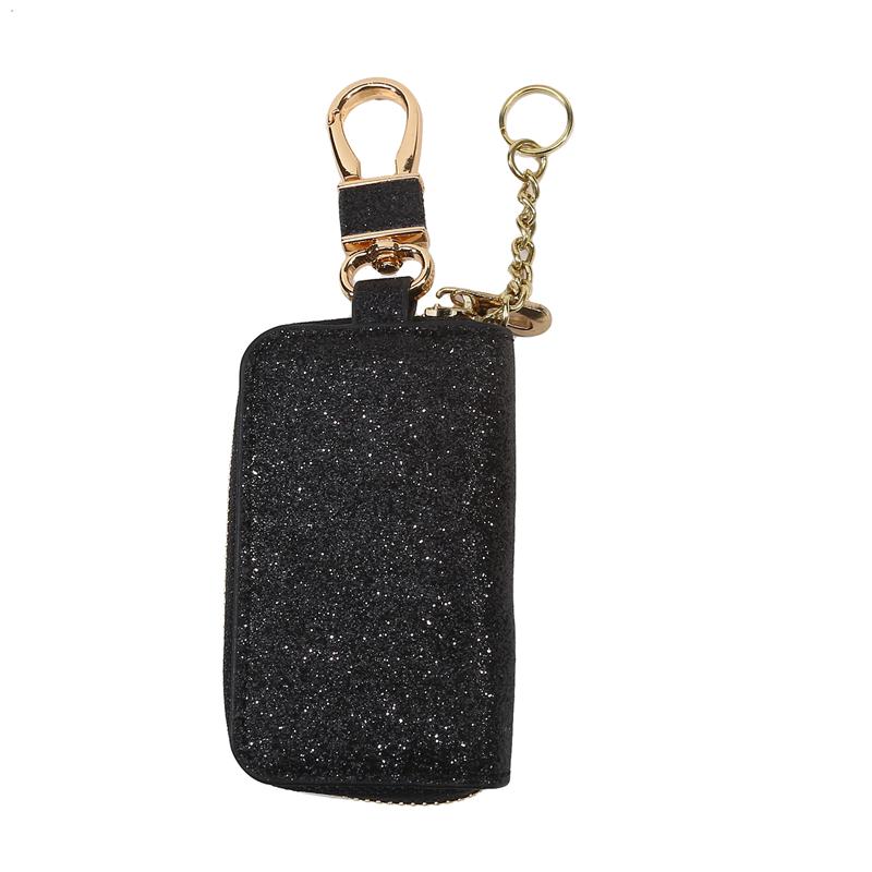 Блестящий PU чехол для ключей на молнии, держатель для ключей, органайзер, сумка для ключей от машины, брелок, кошелек, модный простой чехол для ключей, защитный чехол для автомобильного ключа