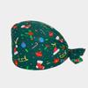 New Christmas Printed Surgical Scrub Cap 100%cotton Sweatband Chef Vet Spa Medical Bouffant Hat