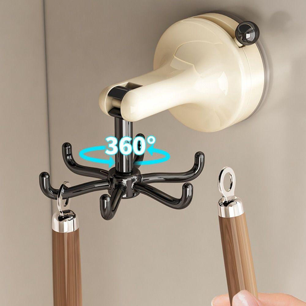 360° Rotating Kitchen Suction Cup Hook Dopamine 6-Claw Suction Cup Rotating Hook Bathroom